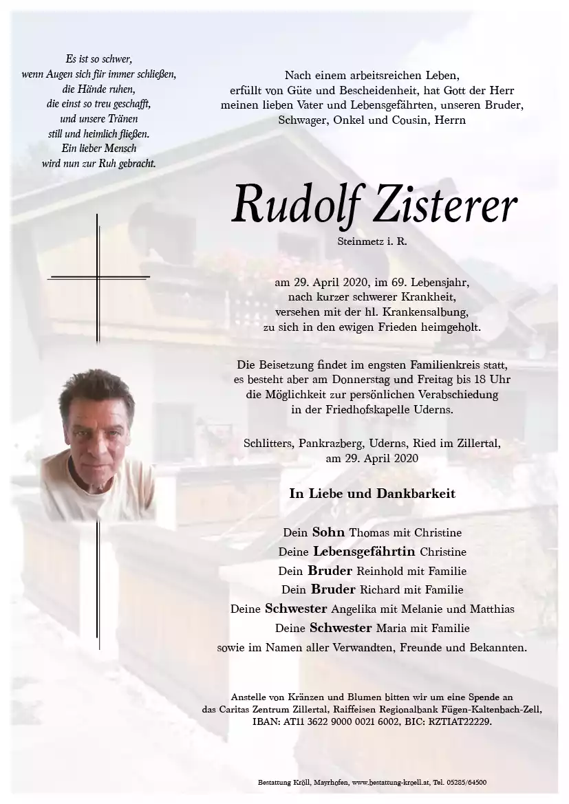Parte von Rudolf Zisterer